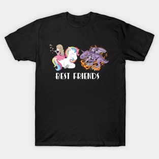 Best Friends Unicorn T-Rex T-Shirt